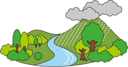 大雨による土砂くずれ